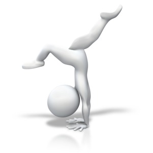 Stick Figure Gymnastics Split Handstand PowerPoint clipart graphic preview.