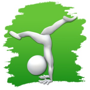 Stick Figure Gymnastics Icon PowerPoint clipart graphic preview.
