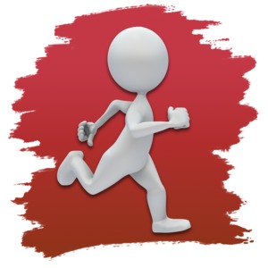 Stick Figure Running Icon PowerPoint clipart graphic preview.