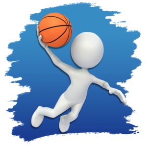 Stick Figure Basketball Icon PowerPoint clipart graphic preview.