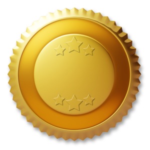 Blank Gold Seal PowerPoint clipart graphic preview.