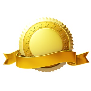 Gold Seal With Ribbon PowerPoint clipart graphic preview.
