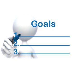 Stick Figure Drawing Goals PowerPoint clipart graphic preview.