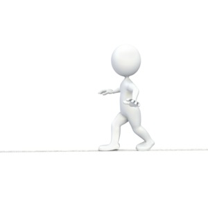 Stick Figure Walking Tightrope PowerPoint clipart graphic preview.