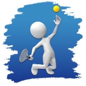 Stick Figure Tennis Icon PowerPoint clipart graphic preview.
