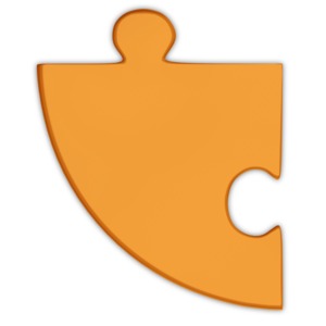 Pie Chart Puzzle Piece Orange PowerPoint clipart graphic preview.