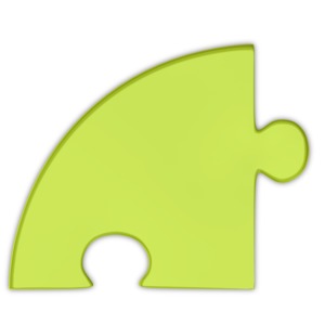 Pie Chart Puzzle Piece Green PowerPoint clipart graphic preview.