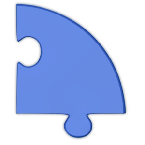 Pie Chart Puzzle Piece Blue PowerPoint clipart graphic preview.