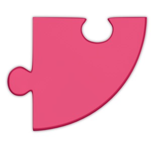 Pie Chart Puzzle Piece Magenta PowerPoint clipart graphic preview.