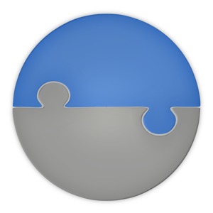 Puzzle Piece Pie Chart Two Halfs PowerPoint clipart graphic preview.