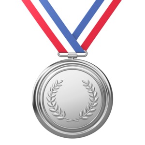 Silver Medal Award Second Place PowerPoint clipart graphic preview.