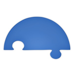 Puzzle Piece Half Blue PowerPoint clipart graphic preview.