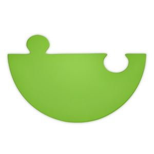 Green Puzzle Piece Half PowerPoint clipart graphic preview.