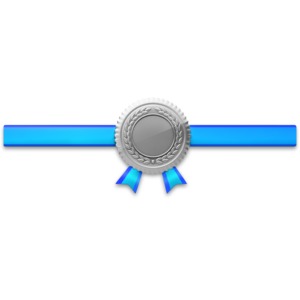 Silver Seal Horiztonal Ribbon PowerPoint clipart graphic preview.