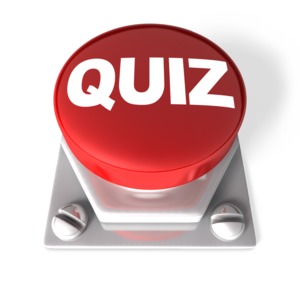 Red Quiz Button PowerPoint clipart graphic preview.
