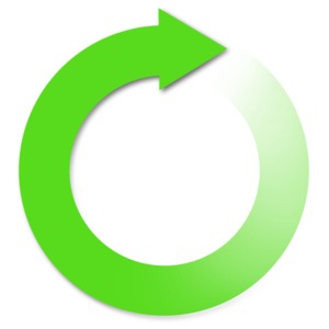 Green Reuse Arrow PowerPoint clipart graphic preview.