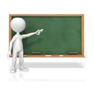 Stick Figure At Chalk Board PowerPoint clipart graphic preview.