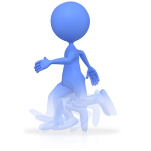 Stick Figure Running Fast PowerPoint clipart graphic preview.