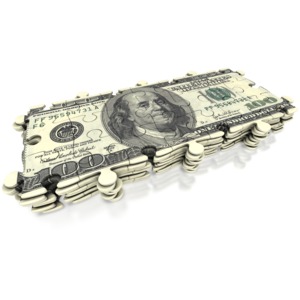 100 Dollar Puzzle Stack PowerPoint clipart graphic preview.