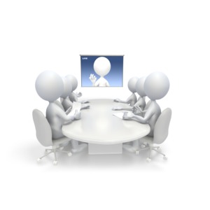 Video Conference PowerPoint clipart graphic preview.