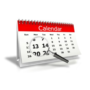 Magnify Desk Calendar Month View PowerPoint clipart graphic preview.