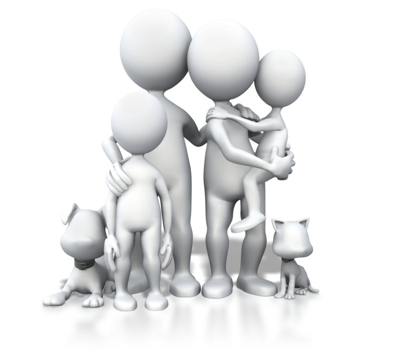 High-resolution clipart illustration of Stick Figure Family Pets Portrait, designed for academic lesson planning, classroom engagement, and interactive learning frameworks.