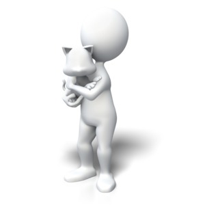 Stick Figure Cat Lover PowerPoint clipart graphic preview.
