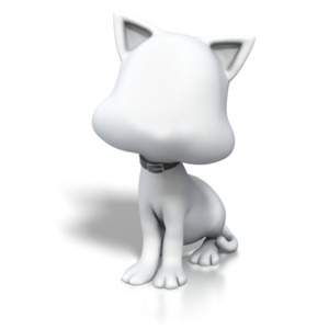 Cat Stick Figure PowerPoint clipart graphic preview.