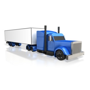 Semi Truck Perspective PowerPoint clipart graphic preview.
