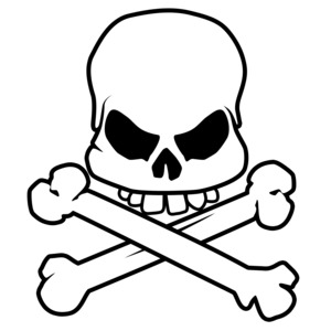 Scary Skull Bones PowerPoint clipart graphic preview.