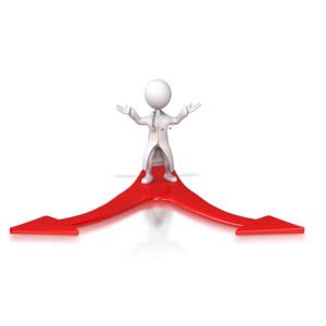Doctor Figure Choose Direction PowerPoint clipart graphic preview.
