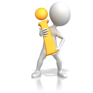 Stick Figure Holding Information i PowerPoint clipart graphic preview.