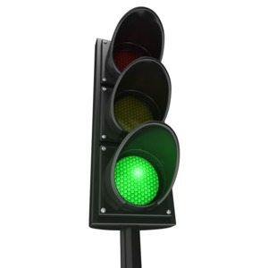 Traffic Light Green Go PowerPoint clipart graphic preview.