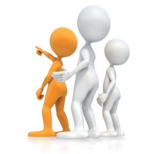 Visionary Figure Pointing PowerPoint clipart graphic preview.