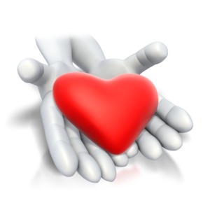 Heart In Hands PowerPoint clipart graphic preview.