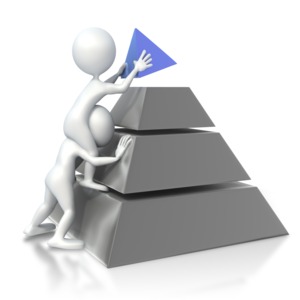 Figures Build Pyramid PowerPoint clipart graphic preview.