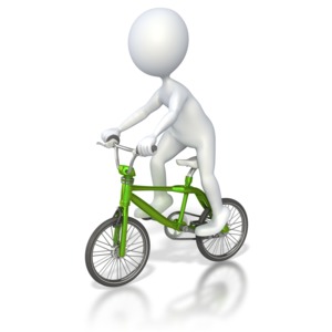 Stick Figure Riding Bmx Bike PowerPoint clipart graphic preview.