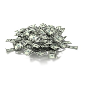 Large Pile of Money - Dollar Bills PowerPoint clipart graphic preview.