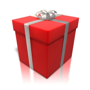Red Gift Shiny Wrapping PowerPoint clipart graphic preview.