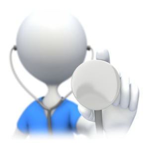 Nurse Doctor Holding Stethoscope PowerPoint clipart graphic preview.