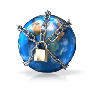 Earth Chained PowerPoint clipart graphic preview.