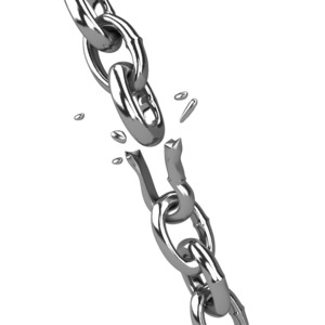 Broken Chain Link PowerPoint clipart graphic preview.