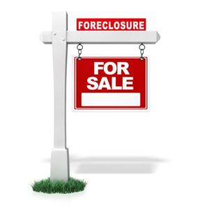Single Real Estate Bank Foreclosure Sign PowerPoint clipart graphic preview.