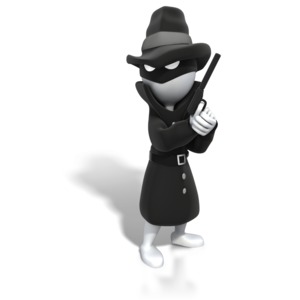 Spy Packing Some Heat PowerPoint clipart graphic preview.