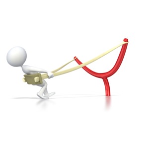 Stick Figure Ready to Launch PowerPoint clipart graphic preview.