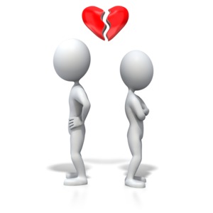 Stick Figure Heartbreak PowerPoint clipart graphic preview.
