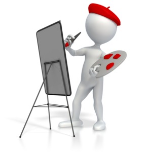 Artist Painting PowerPoint clipart graphic preview.