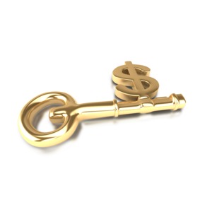 Dollar Key PowerPoint clipart graphic preview.