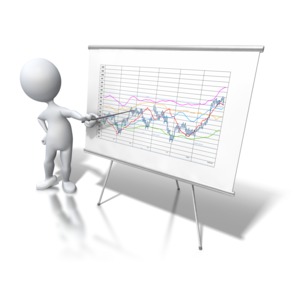 Stick Figure Chart Data Trend PowerPoint clipart graphic preview.