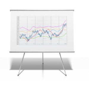 Presentation Board With Financial Data PowerPoint clipart graphic preview.